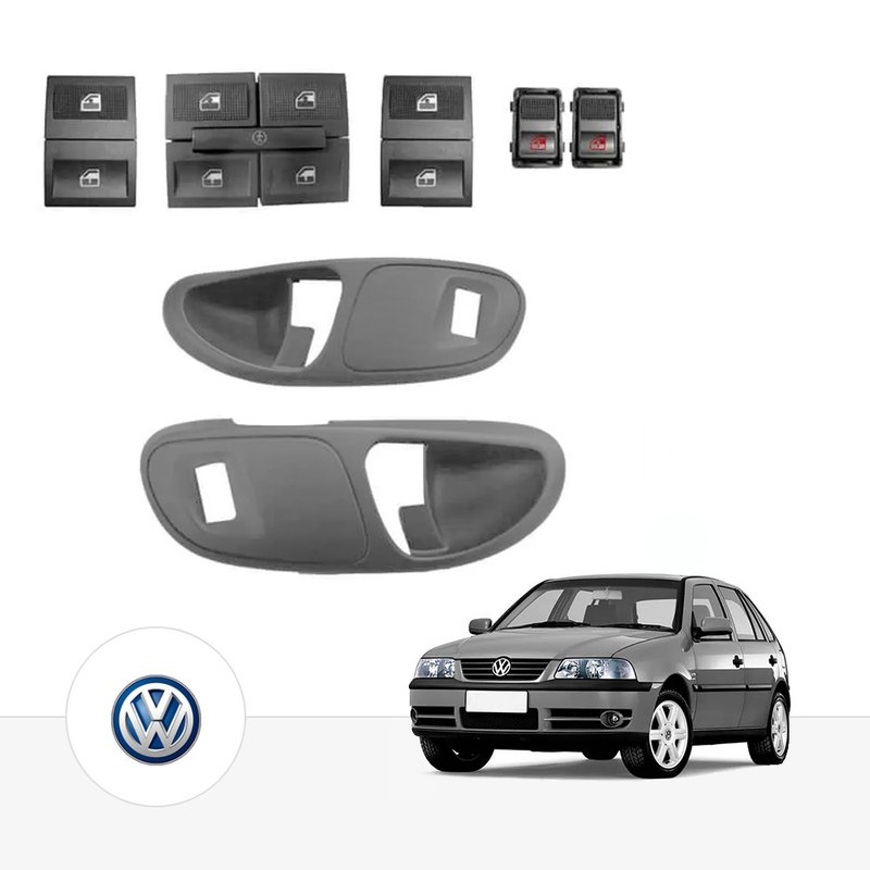 kit vidro eletrico sensoriz gol parati 1999 a 2005 completo cinza tragial
