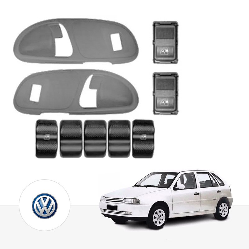 kit vidro eletrico sensoriz gol parati 1994 a 1999 completo cinza tragial