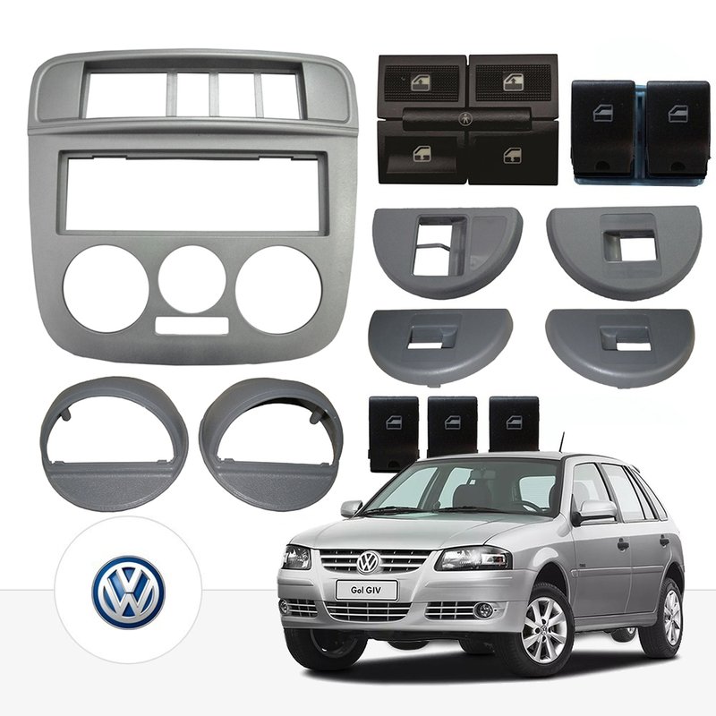 kit vidro eletrico sensoriz gol parati 2005 a 2008 completo prata tragial