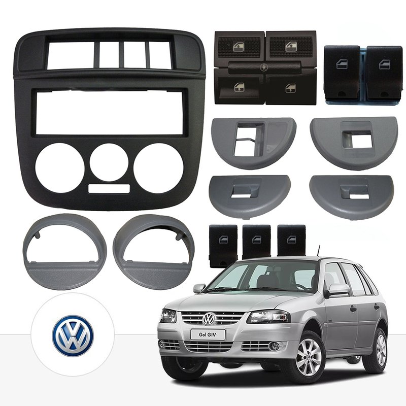 kit vidro eletrico sensoriz gol parati 2005 a 2008 completo preto tragial 1