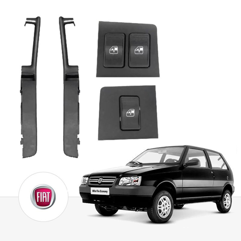 kit vidro eletrico antiesmag uno mille fire 2 portas fiorino tragial