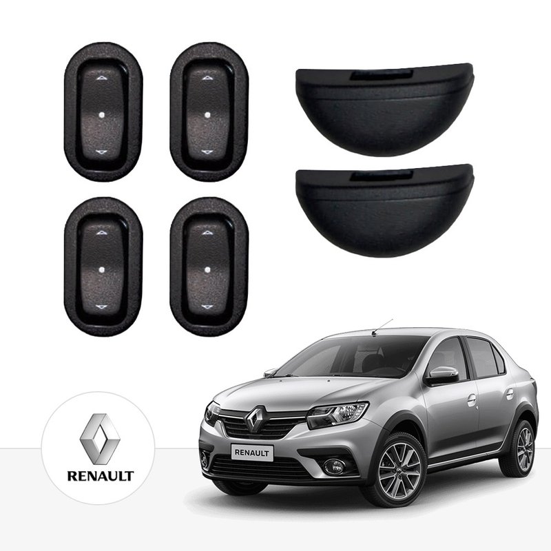 kit vidro eletrico antiesmag novo logan sandero traseiro tragial