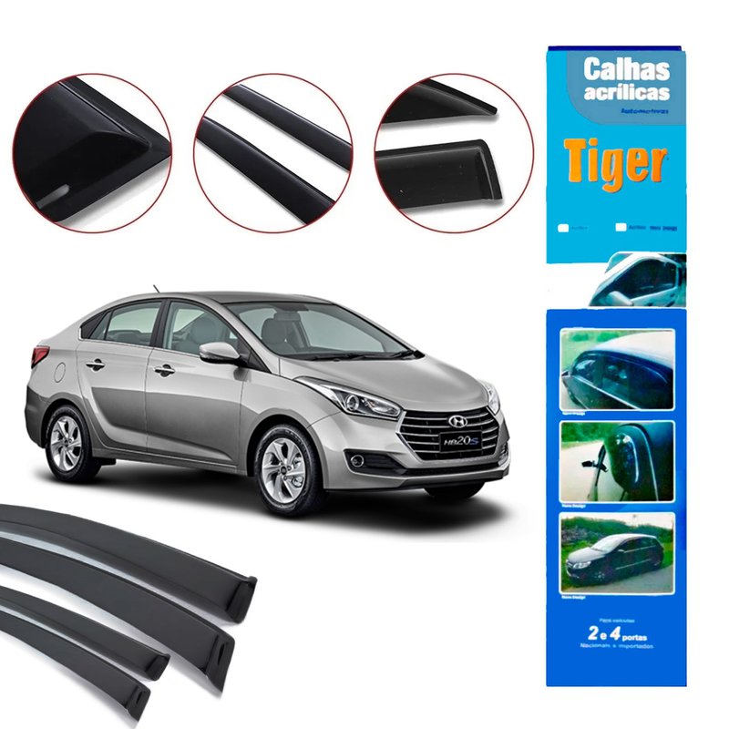 calha de chuva automotiva hb20 sedan ate 2019 h8084 tiger
