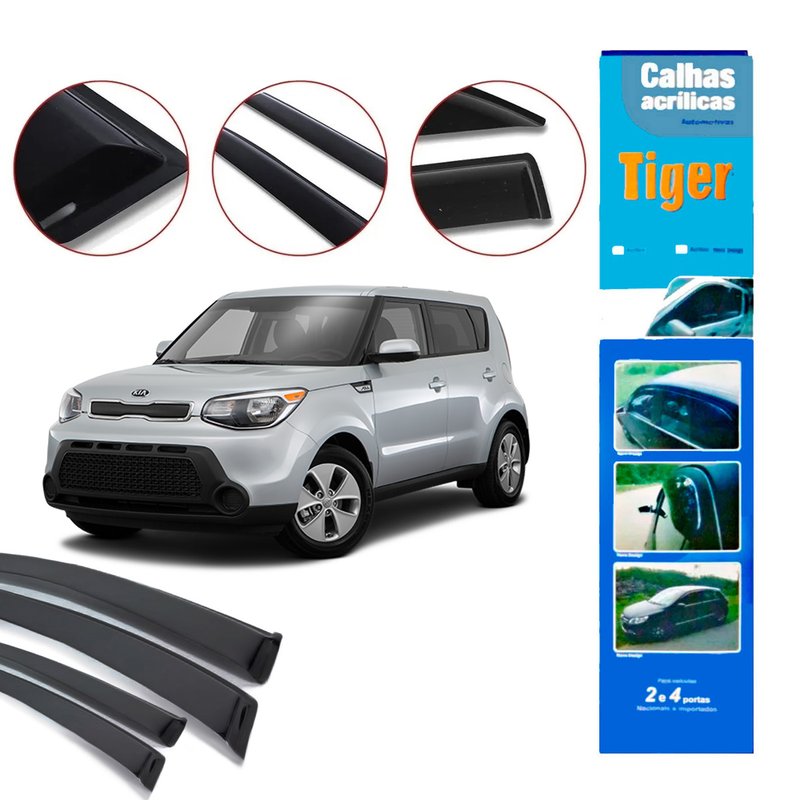 calha de chuva automotiva kia soul 2017 4 portas k8160 tiger