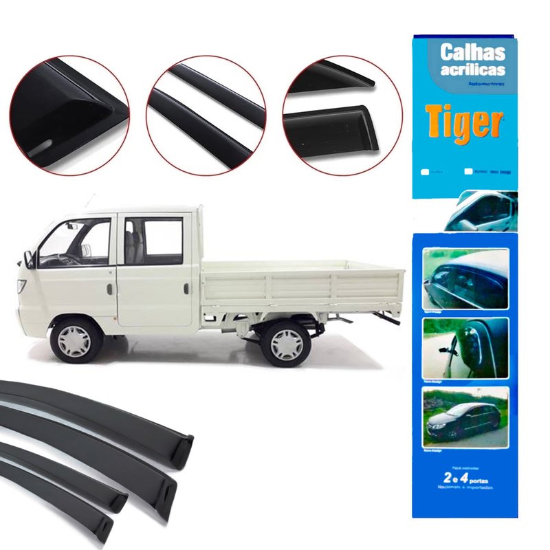 calha de chuva automotiva towner jr dupla 4 portas hf8512 tiger