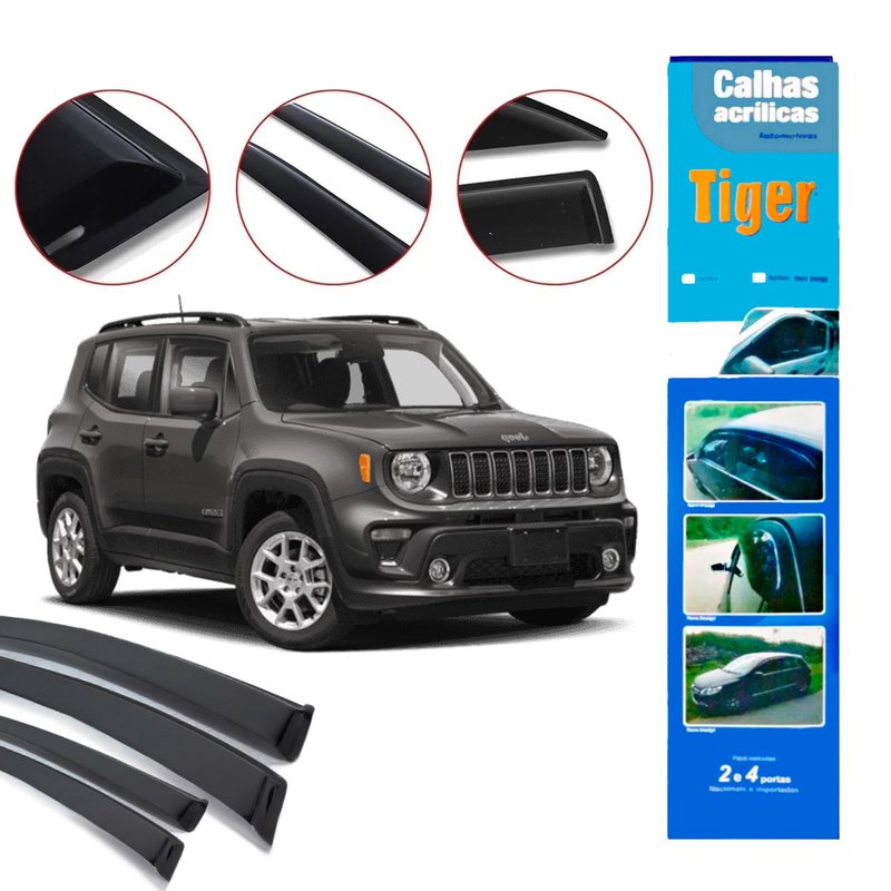 calha de chuva automotiva jeep renegade 4 portas jp9700 tiger