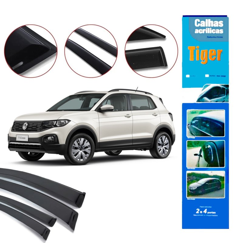 calha de chuva automotiva t cross 4 portas 2019 vw7885 tiger