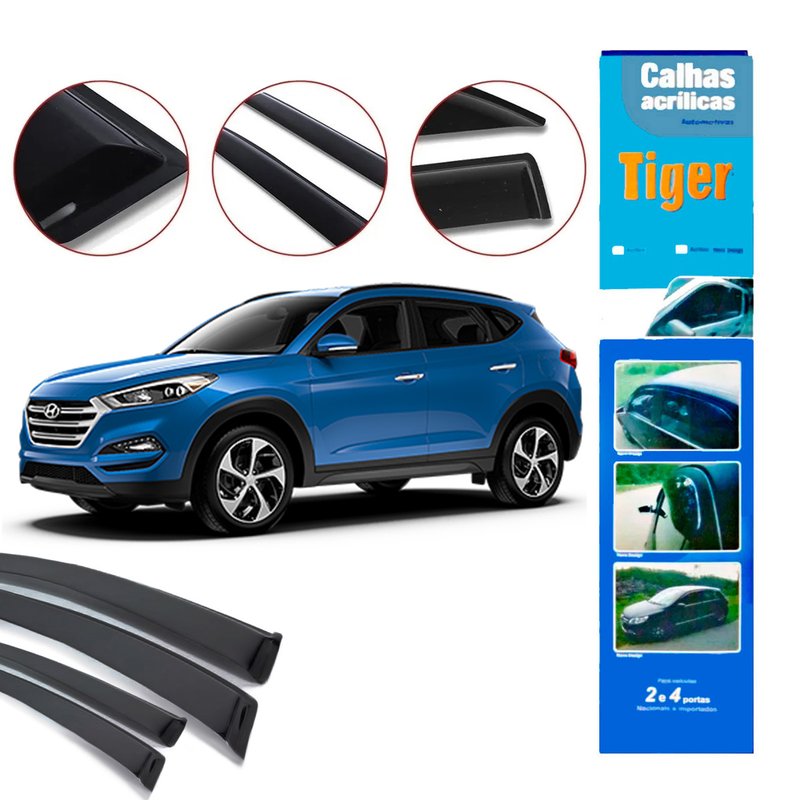 calha de chuva automotiva tucson 2017 4 portas h7896 tiger