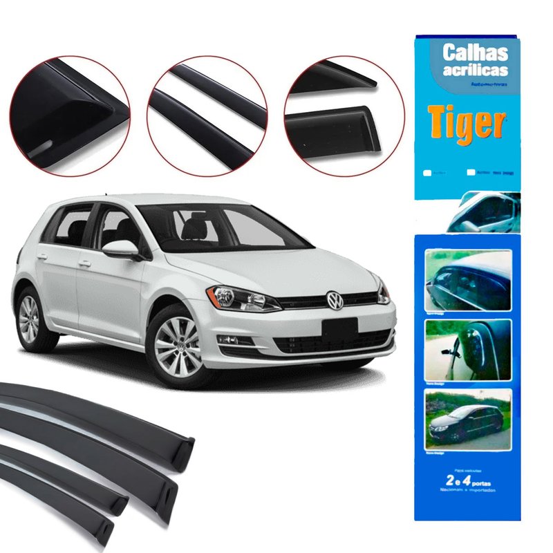 calha de chuva automotiva golf 2016 4 portas vw7742 tiger