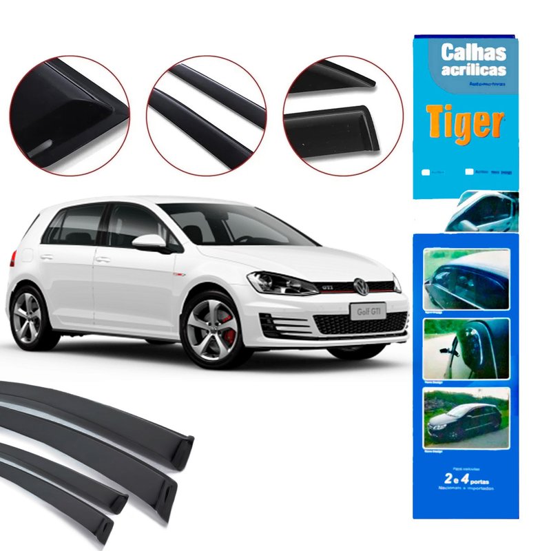 calha de chuva automotiva golf 2016 4 portas vw7742 tiger