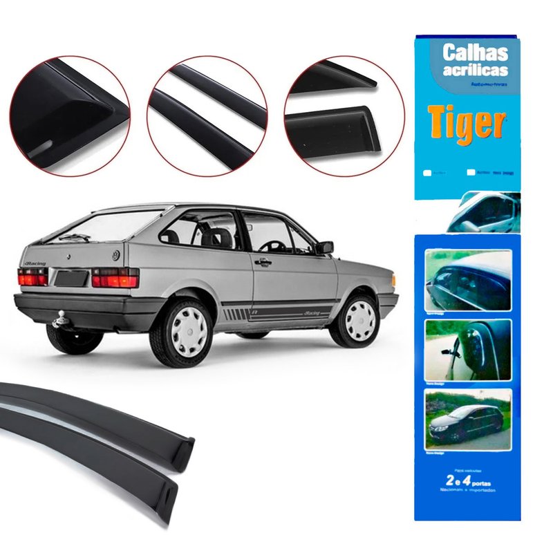 calha de chuva automotiva gol quadrado 2 portas 1987 vw4019 tiger