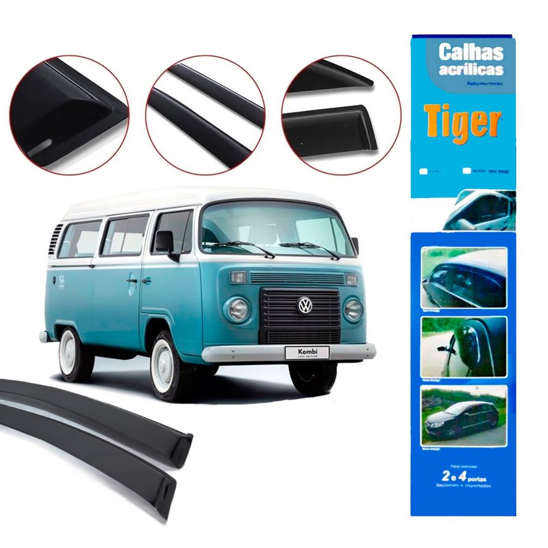 calha de chuva automotiva kombi 2 portas vw2329 tiger