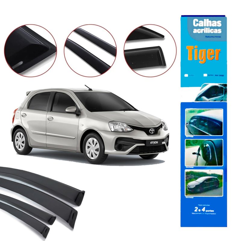 calha de chuva automotiva etios sedan hatch ty7876 tiger