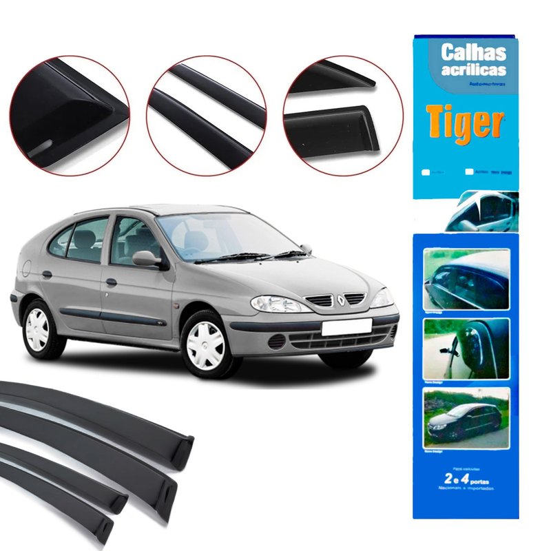 calha de chuva automotiva megane fase 1 4 portas rn8598 tiger