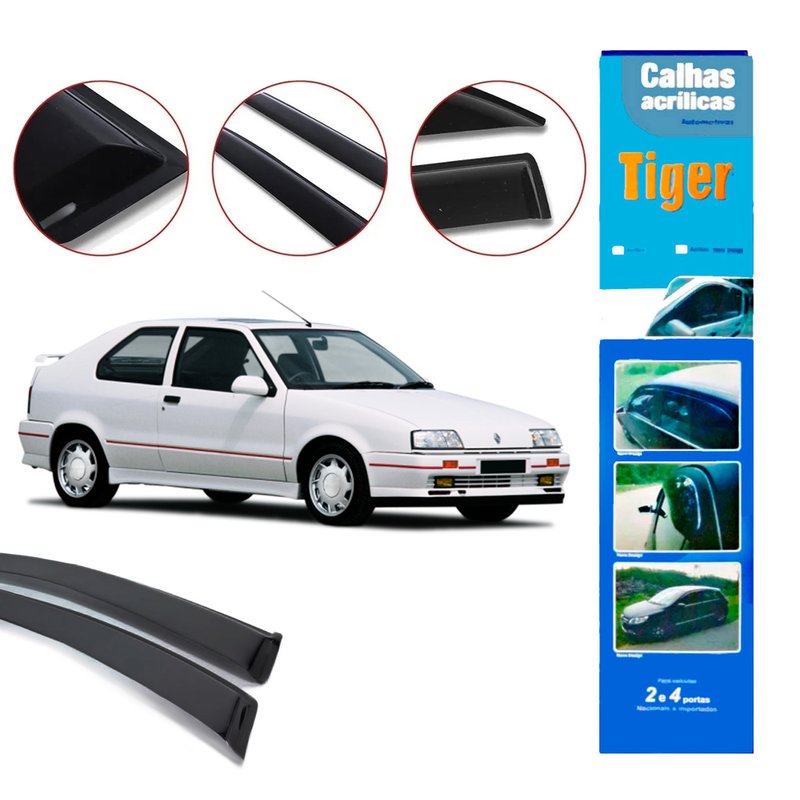 calha de chuva automotiva renault 19 2 portas rn8574 tiger