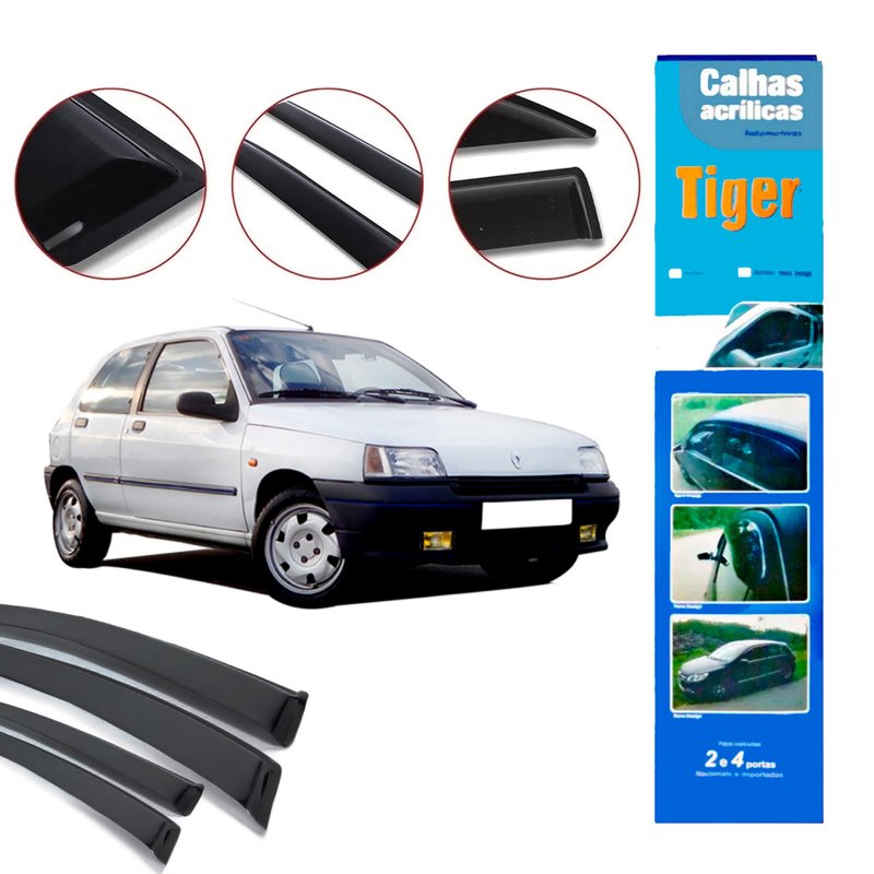 calha de chuva automotiva clio fase 1 4 portas 1996 a 1999 rn8567 tiger