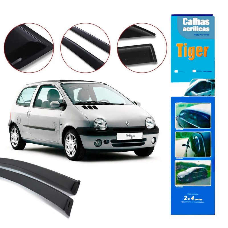 calha de chuva automotiva twingo 2 portas 1993 a 2002 rn8529 tiger