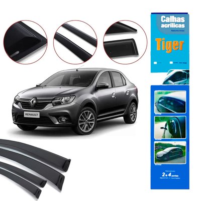 calha de chuva automotiva novo logan 2014 4 portas rn4710 tiger