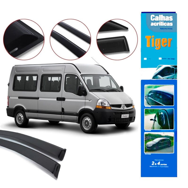 calha de chuva automotiva master 2 portas ate 2012 meia curva rn2304 tiger