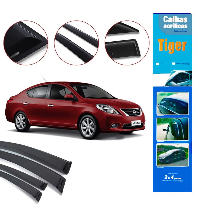calha de chuva automotiva versa 2011 a 2018 4 portas ns9571 tiger