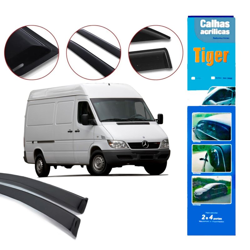 calha de chuva automotiva sprinter reta 1997 2011 2 portas mb2145 tiger