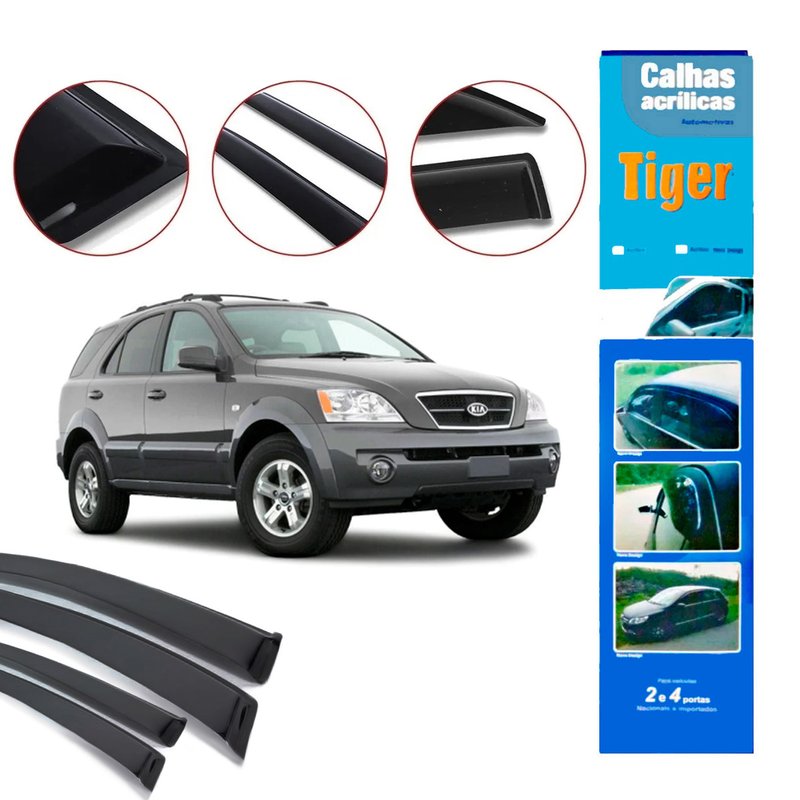 calha de chuva automotiva sorento ate 2010 4 portas k4552 tiger