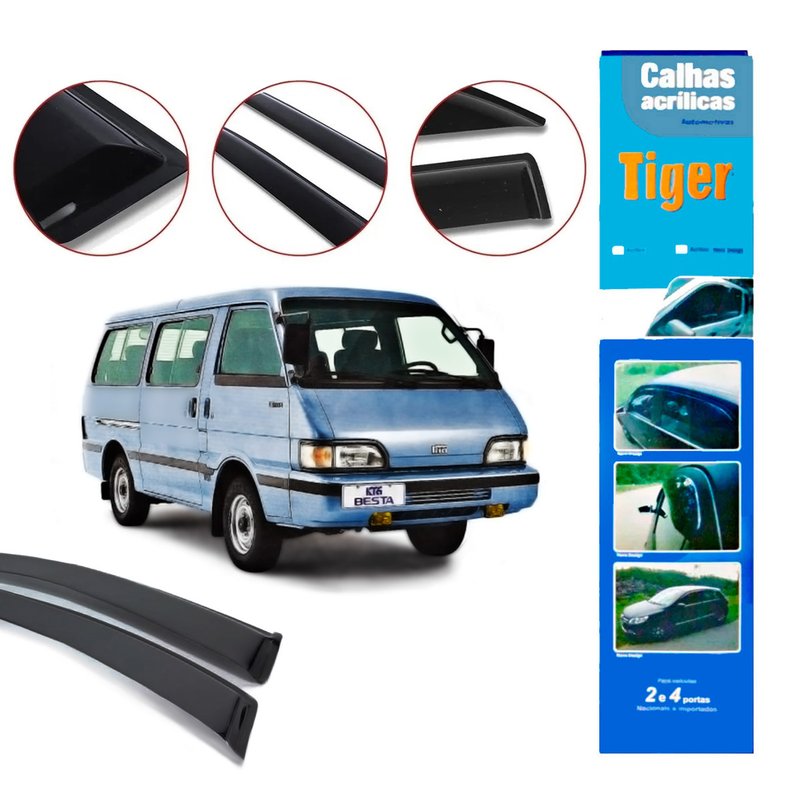 calha de chuva automotiva besta antiga sem corte 2 portas k0721 tiger