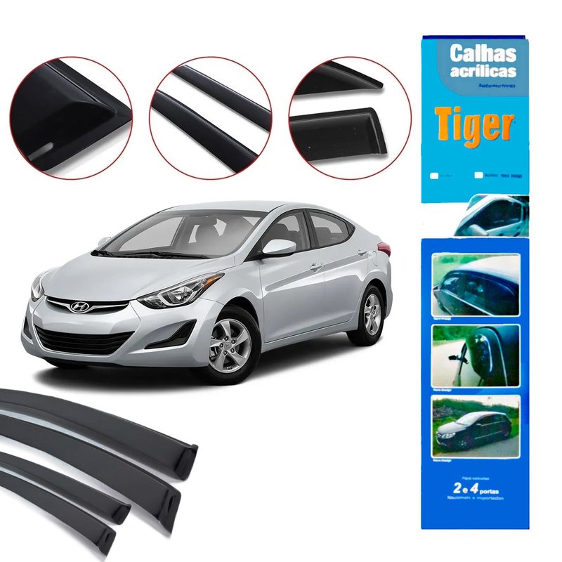calha de chuva automotiva elantra 2013 a 2016 4 portas h8098 tiger