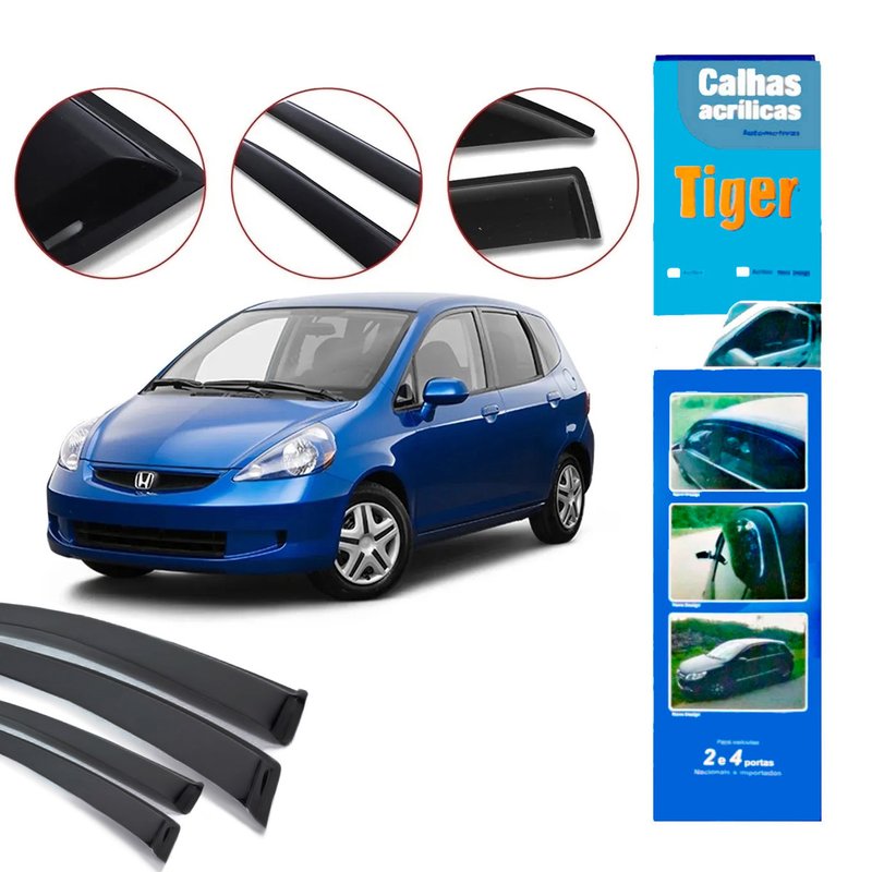 calha de chuva automotiva fit 4 portas 2003 2008 hd3739 tiger