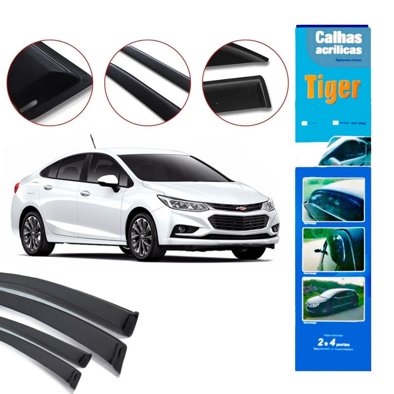 calha de chuva automotiva cruze 2016 2019 4 portas gm9994 tiger