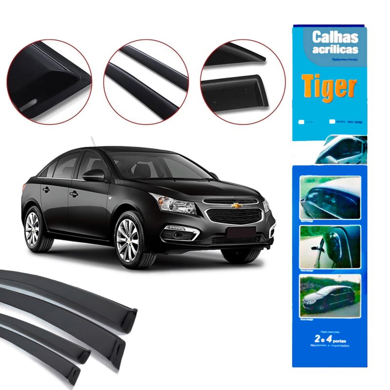 calha de chuva automotiva cruze sedan 2012 2016 gm9991 tiger