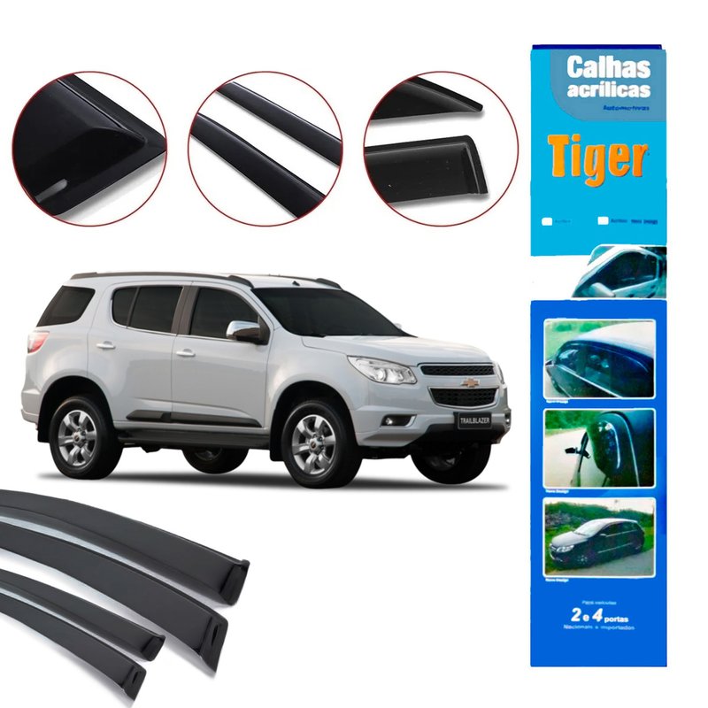 calha de chuva automotiva trail blazer 2013 4 portas gm4325 tiger