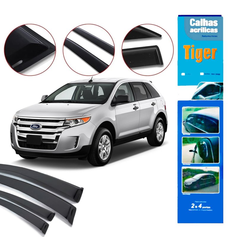calha de chuva automotiva ford edge 2013 4 portas fd9526 tiger