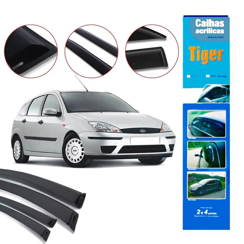 calha de chuva automotiva focus hatch e sedan 4 portas ate 2007 fd4033 tiger