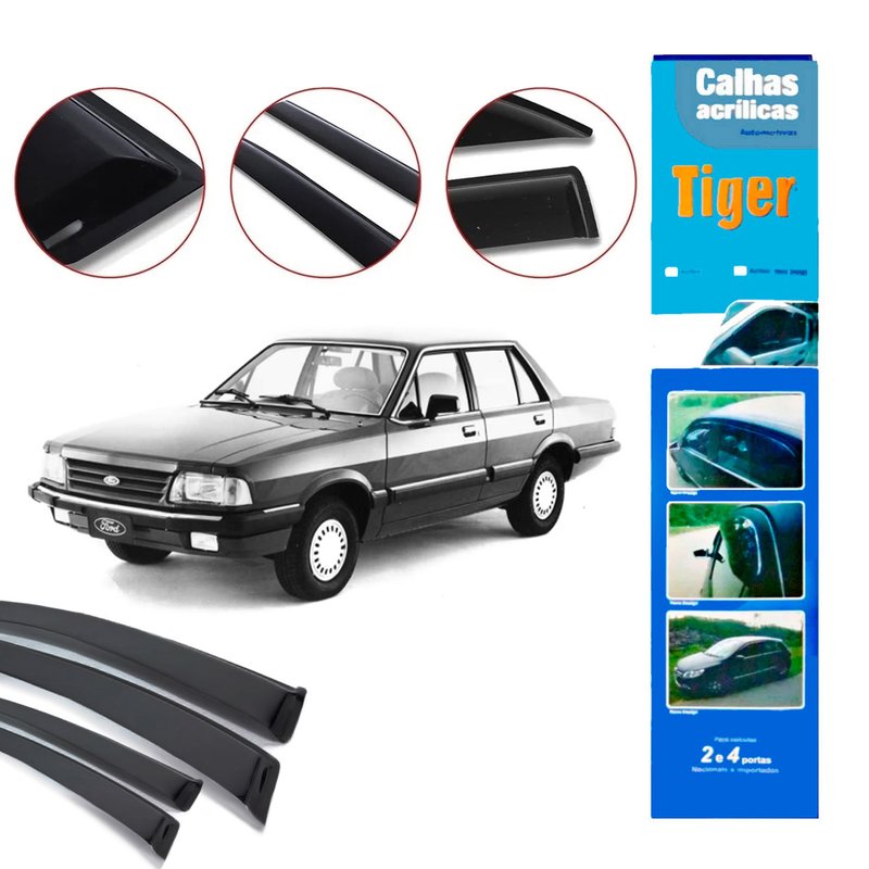 calha de chuva automotiva del rey 4 portas fd4012 tiger