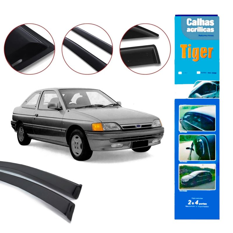 calha de chuva automotiva escort 2 portas sapao 1993 a 1996 fd4002 tiger