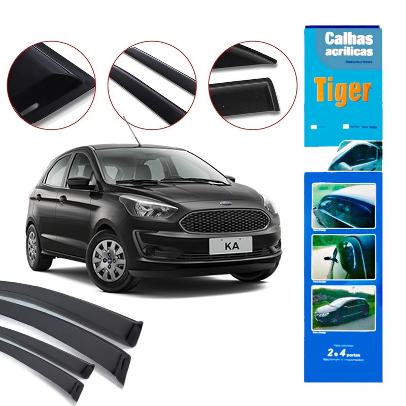 calha de chuva automotiva novo ford ka 4 portas 2016 a 2020 fd3532 tiger