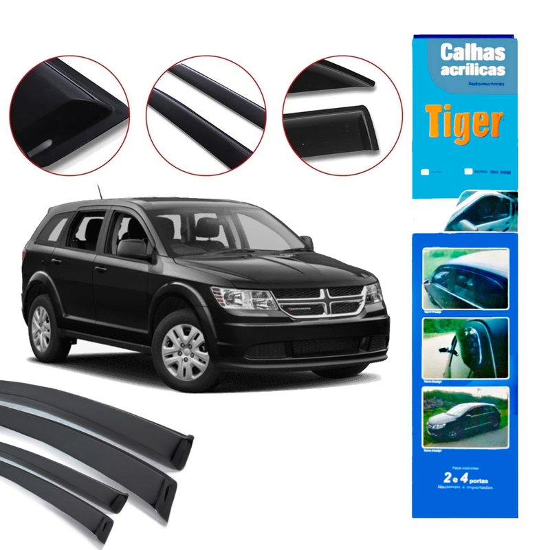 calha de chuva automotiva freemont journey 4 portas ft7810 tiger
