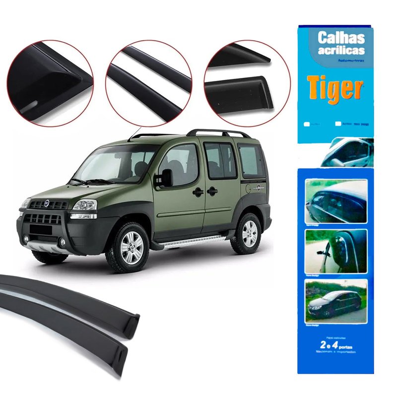 calha de chuva automotiva doblo 2002 2 portas ft4422 tiger