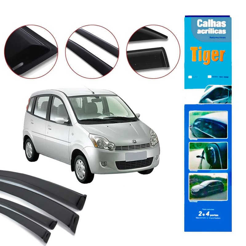 calha de chuva automotiva effa m 100 2007 4 portas ef8557 tiger