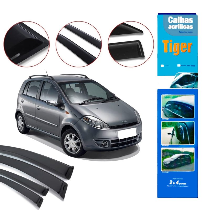 calha de chuva automotiva adaptavel chery face 4 portas 2010 c3266 tiger
