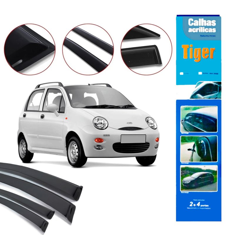 calha de chuva automotiva chery qq 4 portas c3262 tiger