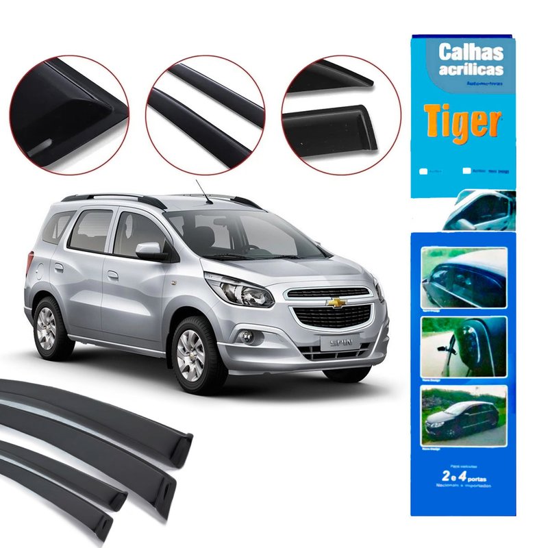 calha de chuva automotiva spin 4 portas gm0266 tiger
