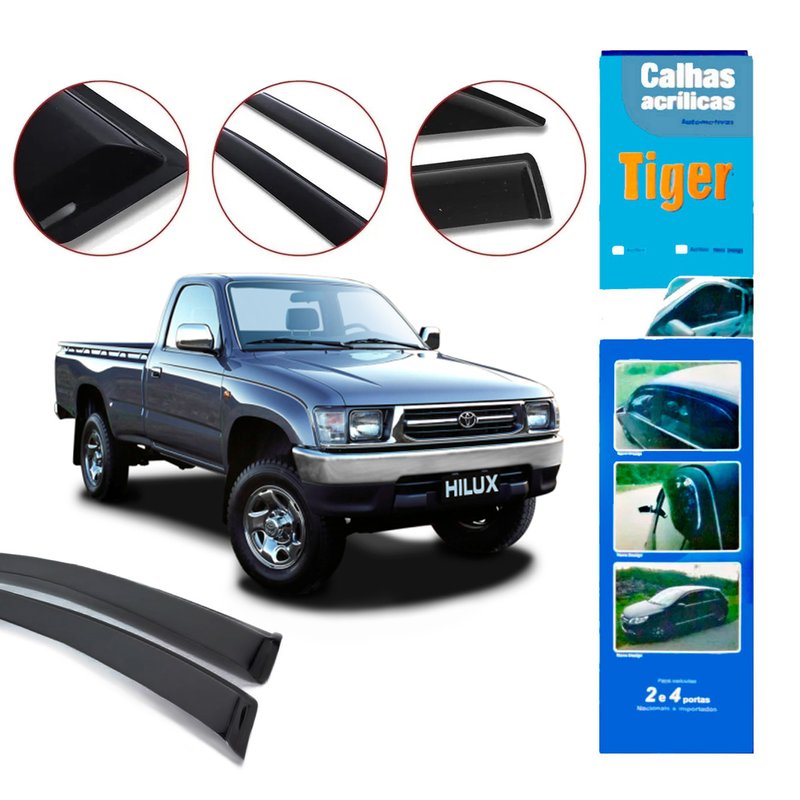 calha de chuva automotiva hilux 1997 a 2004 2 portas ty7850 tiger