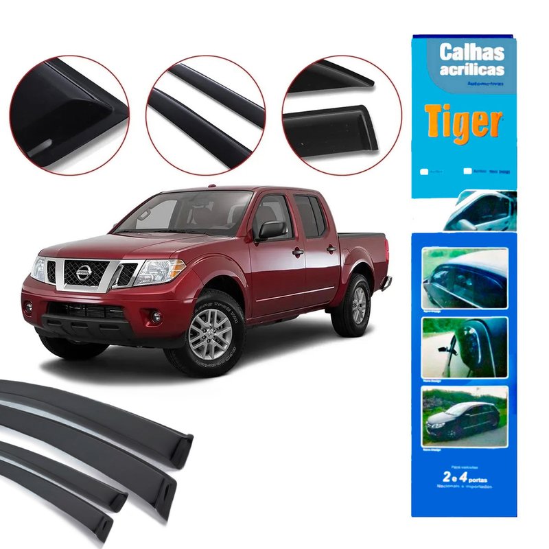 calha de chuva automotiva frontier le 2008 acima 4 portas ns8659 tiger