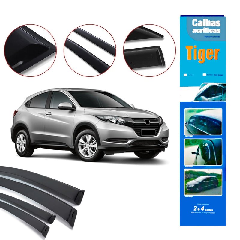 calha de chuva automotiva honda hr v 2015 a 2018 4 portas hd7688 tiger
