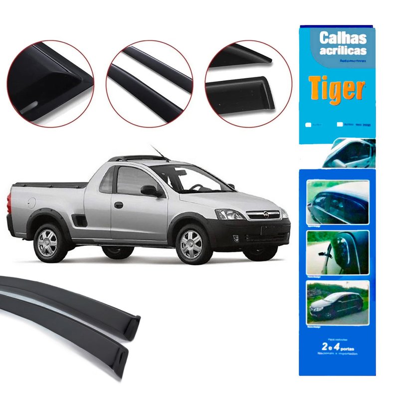 calha de chuva automotiva pick up montana ate 2010 gm3616 tiger