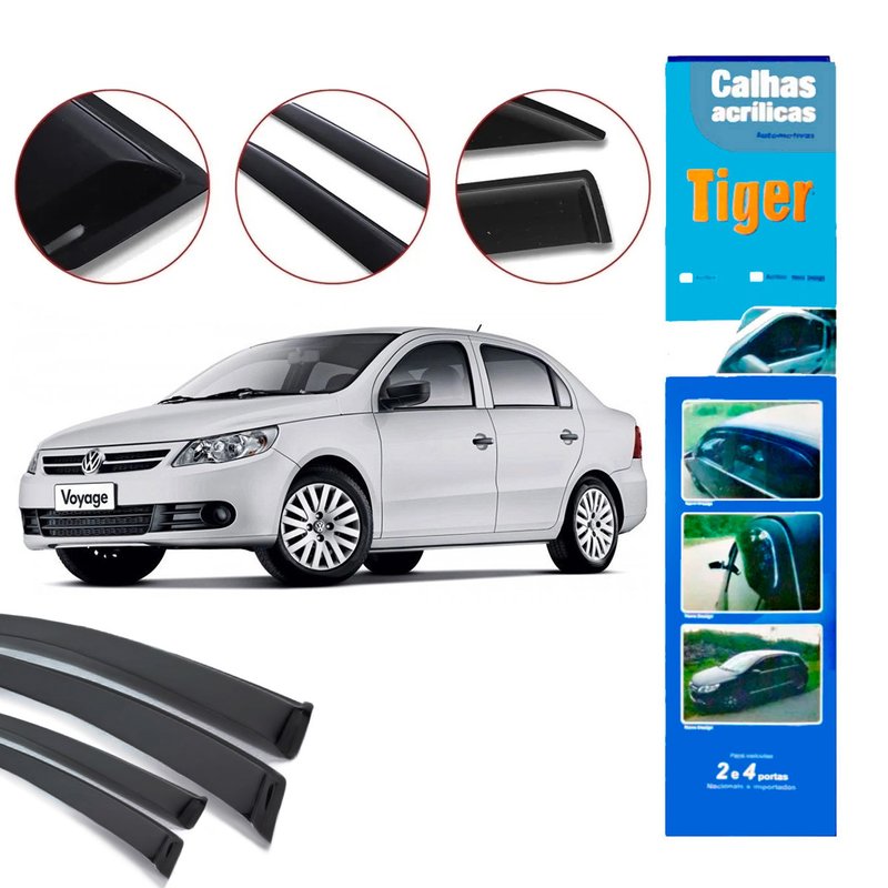 calha de chuva automotiva gol voyage g5 4 portas vw8147 tiger