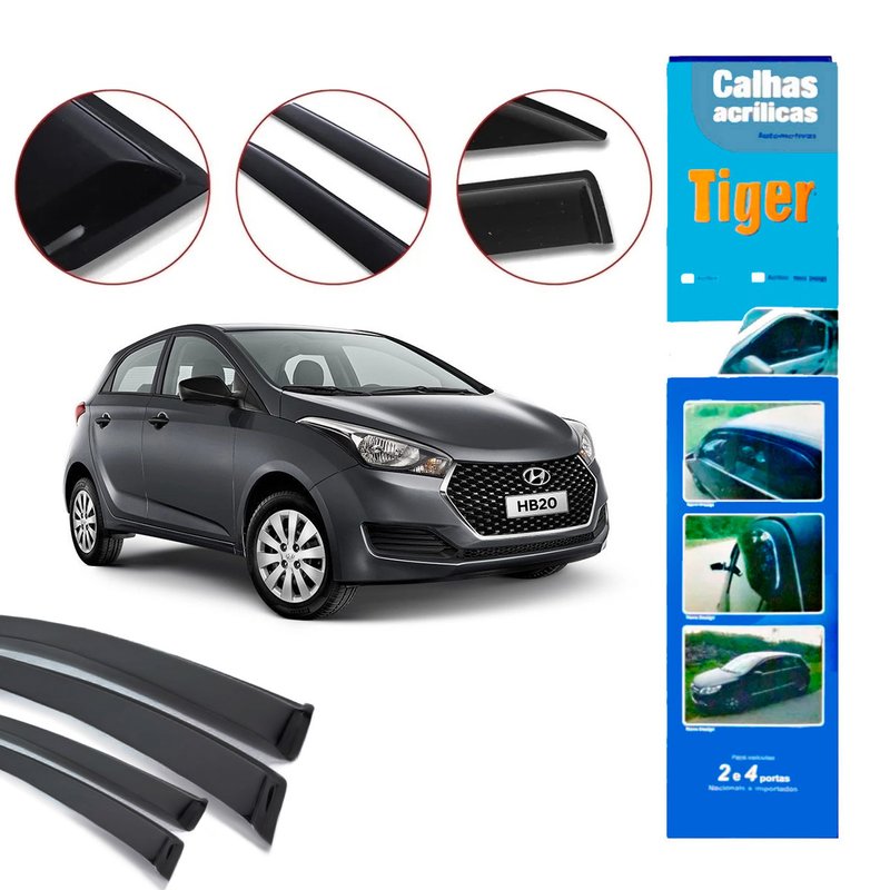 calha de chuva automotiva hb20 hb20x hatch h8774 tiger