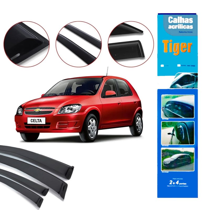 calha de chuva inteirica automotiva celta prisma 4 portas gm8697 tiger 1